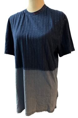 Being Human Blue Ombre Textured Knit Tee, Breathe In The Magic, Men's Size XL